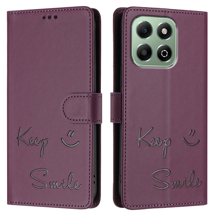 For Honor X6b Smile Embossing RFID Leather Phone Case