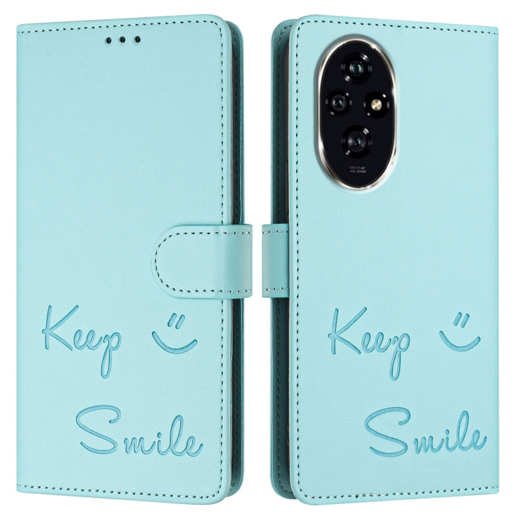 For Honor 200 Smile Embossing RFID Leather Phone Case