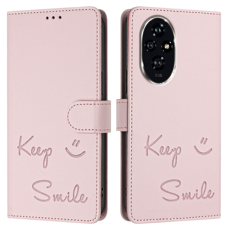 For Honor 200 Smile Embossing RFID Leather Phone Case