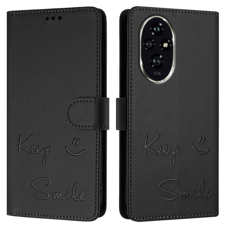 For Honor 200 Smile Embossing RFID Leather Phone Case