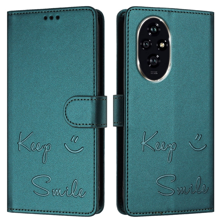 For Honor 200 Pro Smile Embossing RFID Leather Phone Case