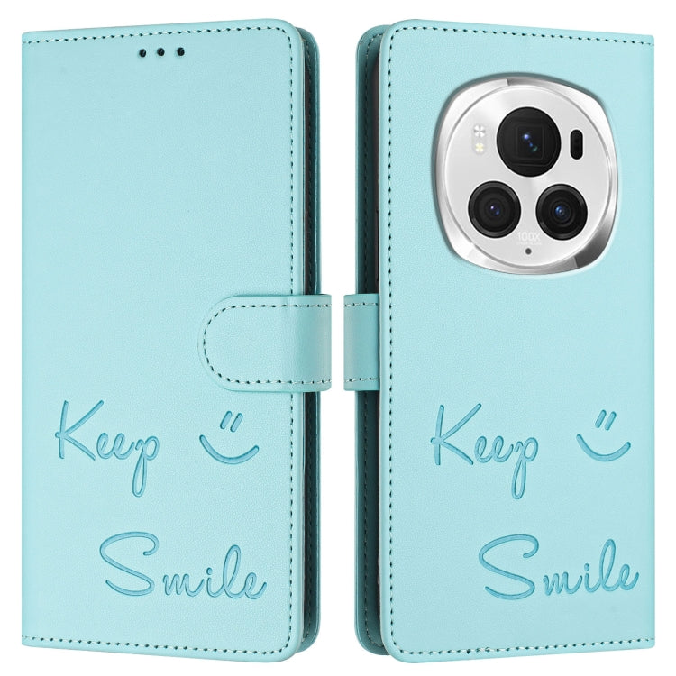 For Honor Magic6 Pro 5G Global Smile Embossing RFID Leather Phone Case