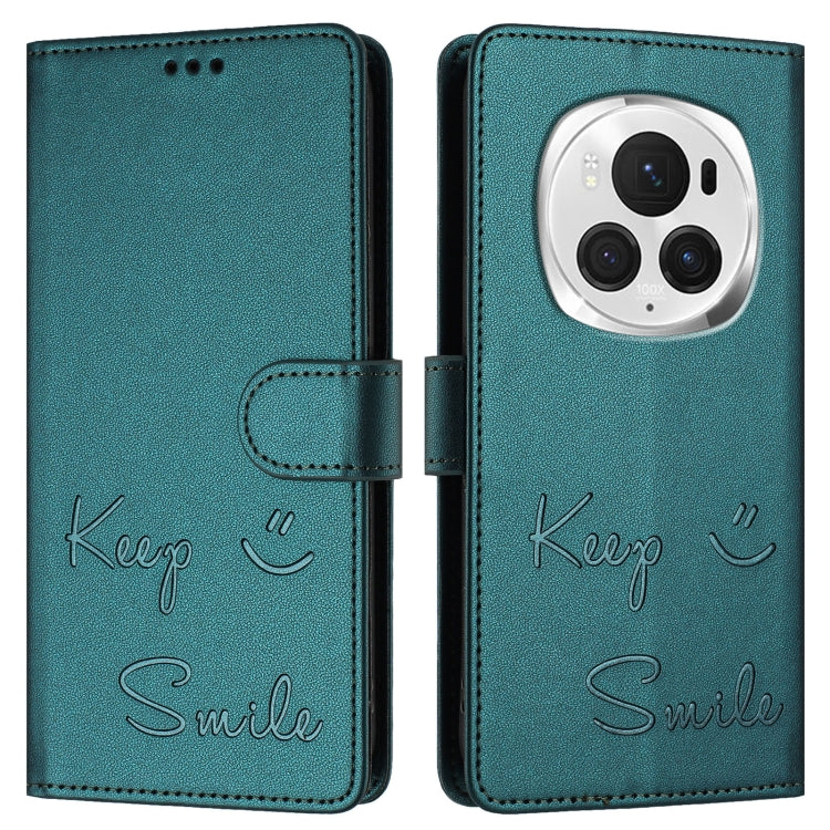 For Honor Magic6 Pro 5G Global Smile Embossing RFID Leather Phone Case