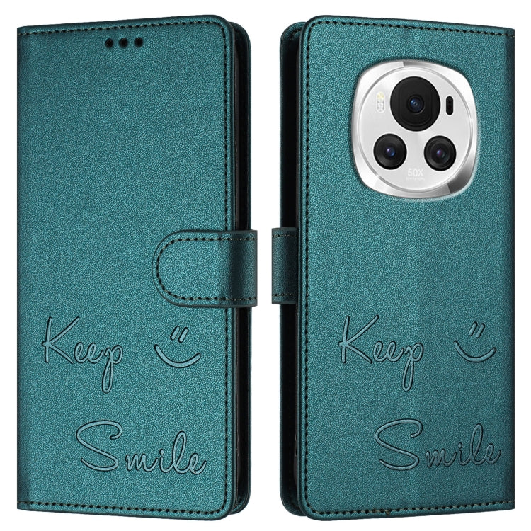 For Honor Magic6 5G Global Smile Embossing RFID Leather Phone Case
