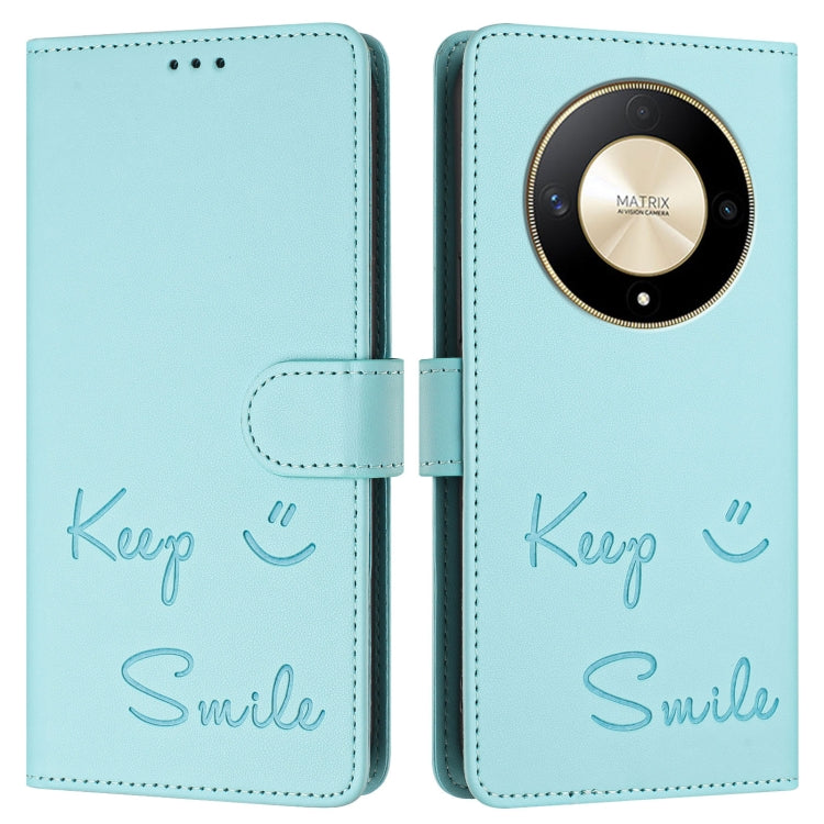 For Honor X9b 5G Global Smile Embossing RFID Leather Phone Case