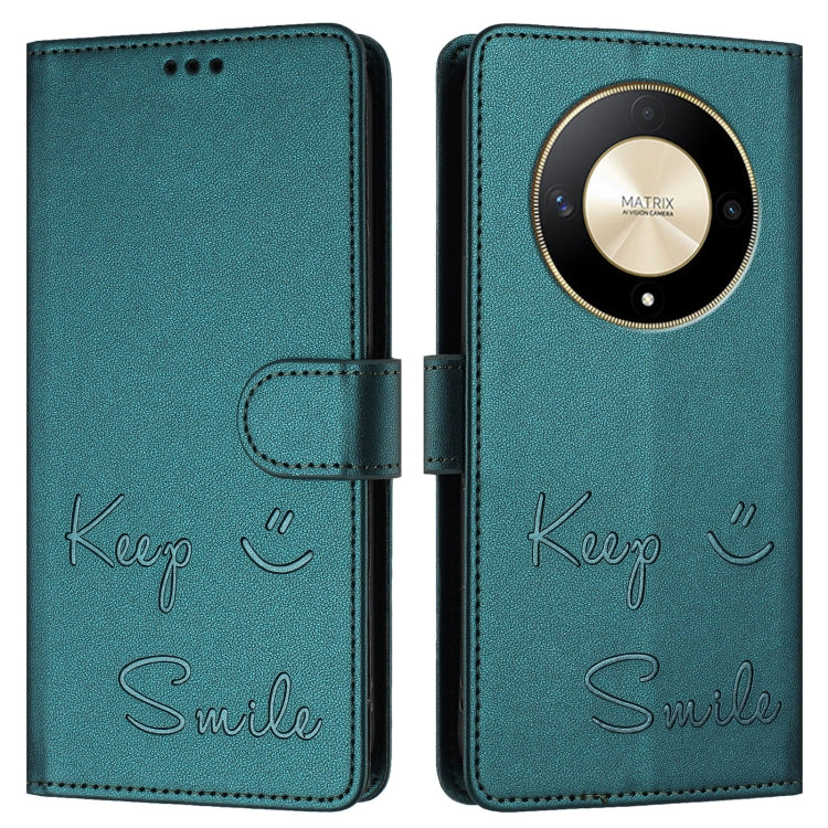 For Honor X9b 5G Global Smile Embossing RFID Leather Phone Case