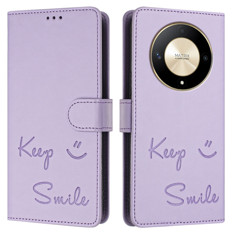 For Honor X9b 5G Global Smile Embossing RFID Leather Phone Case
