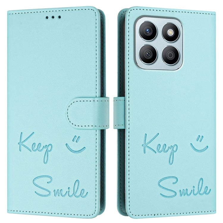 For Honor X6a 4G Smile Embossing RFID Leather Phone Case