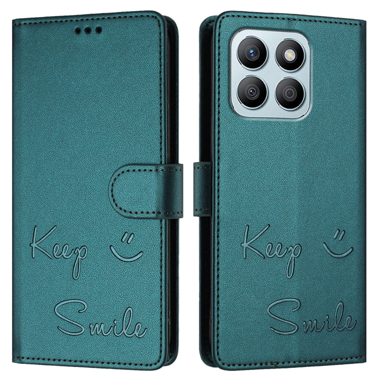 For Honor X6a 4G Smile Embossing RFID Leather Phone Case