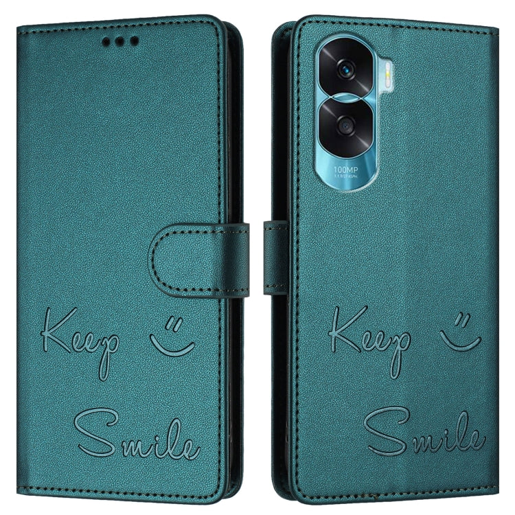 For Honor 90 Lite 5G/X50i 5G Smile Embossing RFID Leather Phone Case
