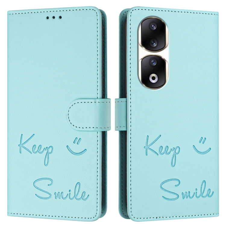 For Honor 90 Pro 5G Smile Embossing RFID Leather Phone Case