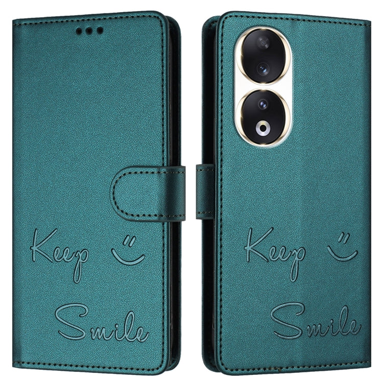 For Honor 90 5G Smile Embossing RFID Leather Phone Case