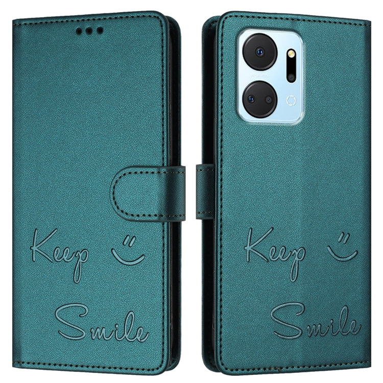For Honor X7a 4G/Play7T 5G Smile Embossing RFID Leather Phone Case