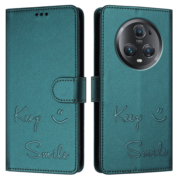 For Honor Magic5 Pro Smile Embossing RFID Leather Phone Case