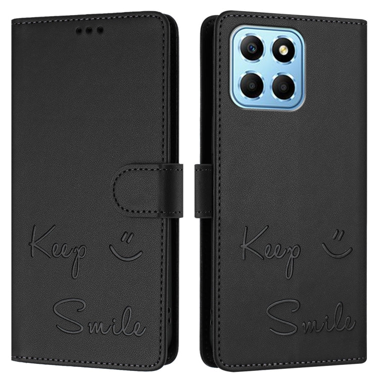 For Honor X8a 5G Global Smile Embossing RFID Leather Phone Case