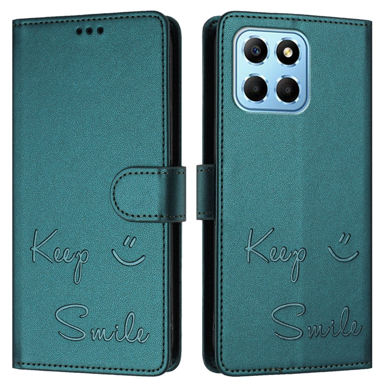 For Honor X8a 5G Global Smile Embossing RFID Leather Phone Case