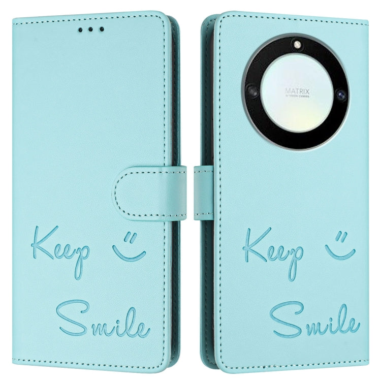 For Honor X40 5G/X9a 5G/Magic5 Lite Smile Embossing RFID Leather Phone Case