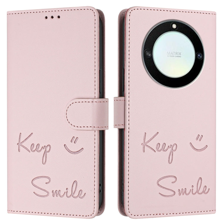 For Honor X40 5G/X9a 5G/Magic5 Lite Smile Embossing RFID Leather Phone Case