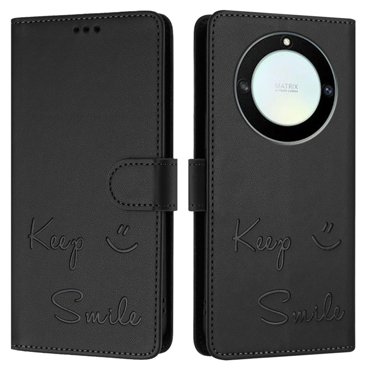 For Honor X40 5G/X9a 5G/Magic5 Lite Smile Embossing RFID Leather Phone Case