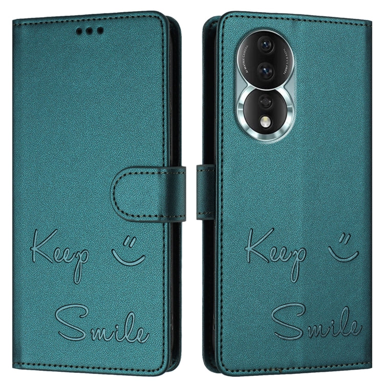 For Honor 80 5G Smile Embossing RFID Leather Phone Case