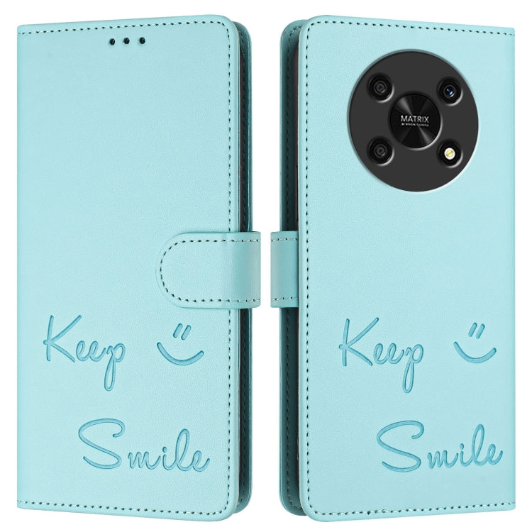 For Honor X30 5G/X9 5G/X9 4G Smile Embossing RFID Leather Phone Case