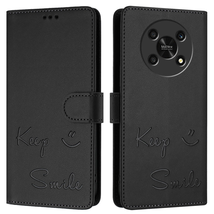 For Honor X30 5G/X9 5G/X9 4G Smile Embossing RFID Leather Phone Case