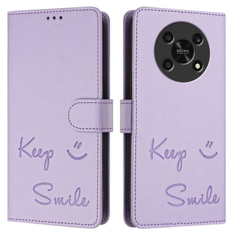 For Honor X30 5G/X9 5G/X9 4G Smile Embossing RFID Leather Phone Case