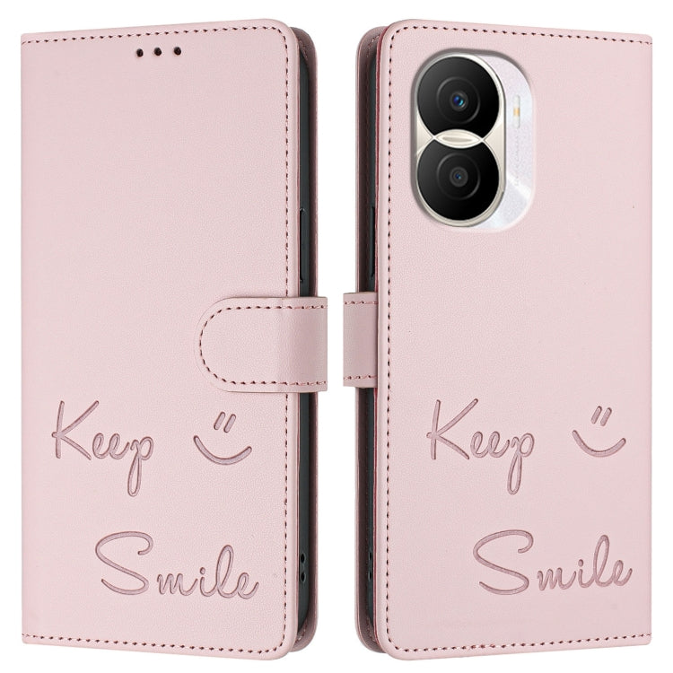 For Honor X40i 5G Smile Embossing RFID Leather Phone Case
