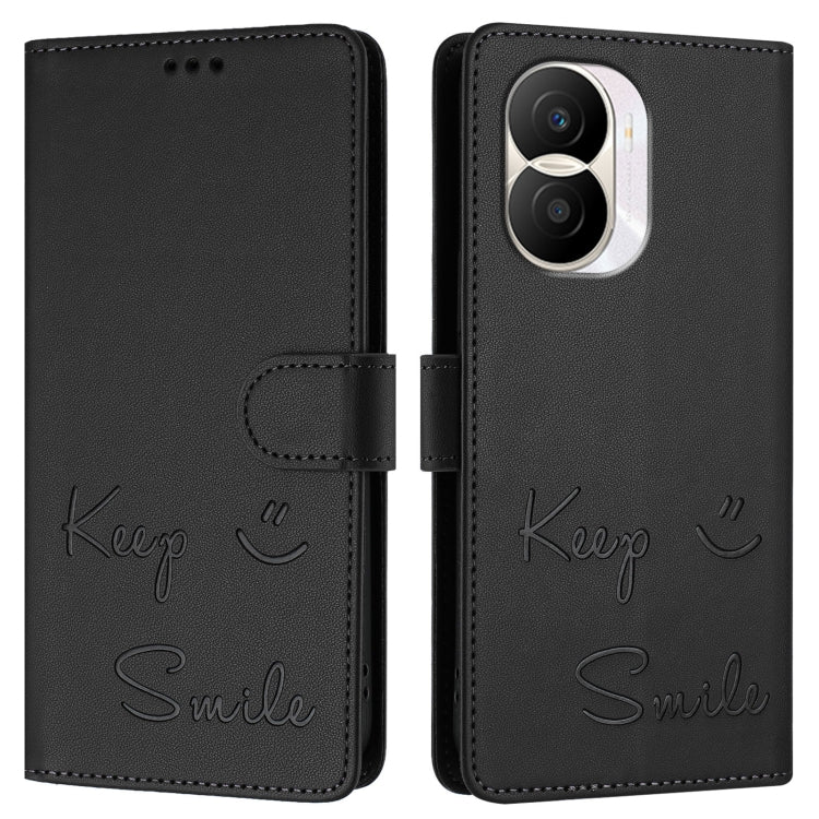 For Honor X40i 5G Smile Embossing RFID Leather Phone Case
