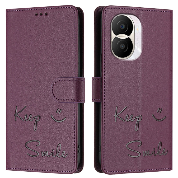 For Honor X40i 5G Smile Embossing RFID Leather Phone Case