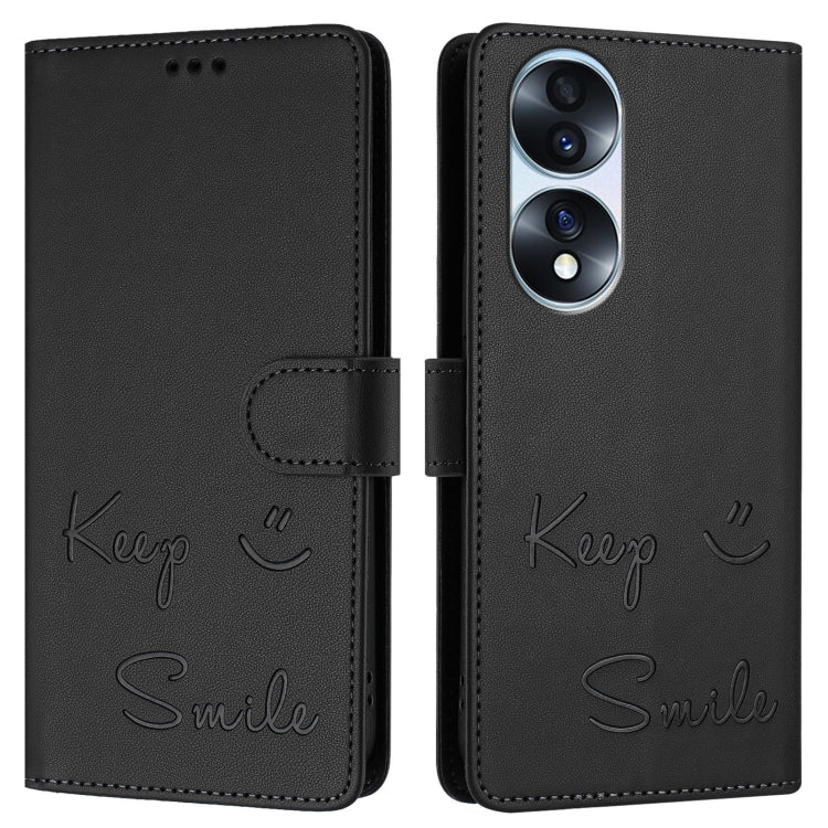 For Honor 70 Pro 5G Smile Embossing RFID Leather Phone Case