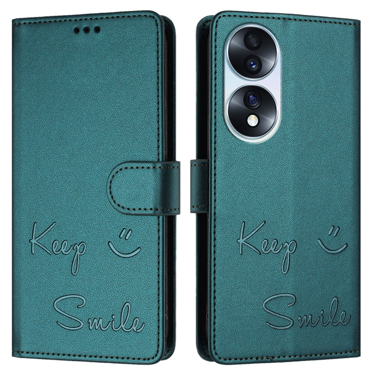 For Honor 70 5G Smile Embossing RFID Leather Phone Case