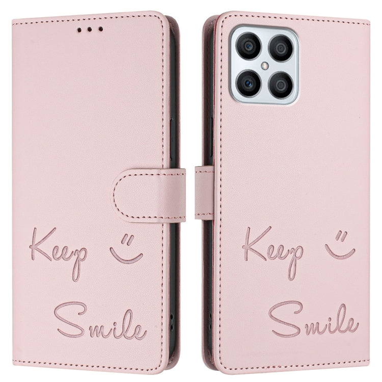 For Honor Play6T Pro 5G Smile Embossing RFID Leather Phone Case