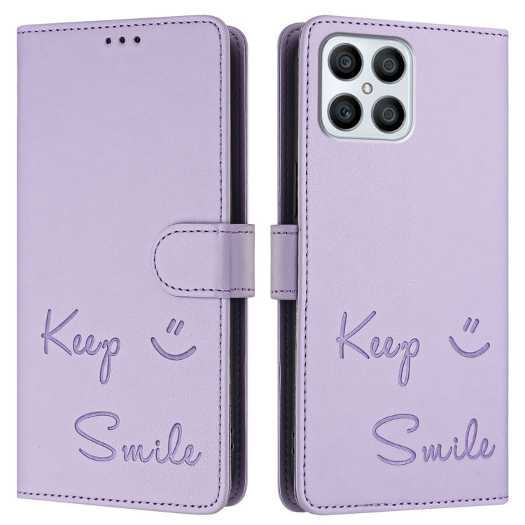 For Honor X8 4G/X30i 5G Smile Embossing RFID Leather Phone Case