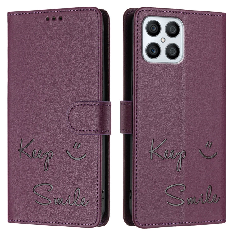 For Honor X8 4G/X30i 5G Smile Embossing RFID Leather Phone Case
