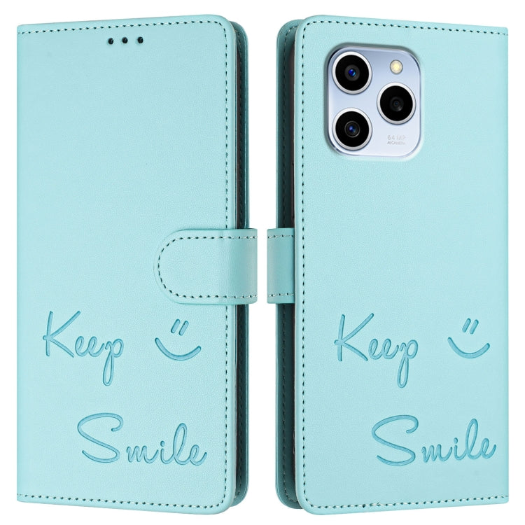 For Honor 60 SE 5G Smile Embossing RFID Leather Phone Case