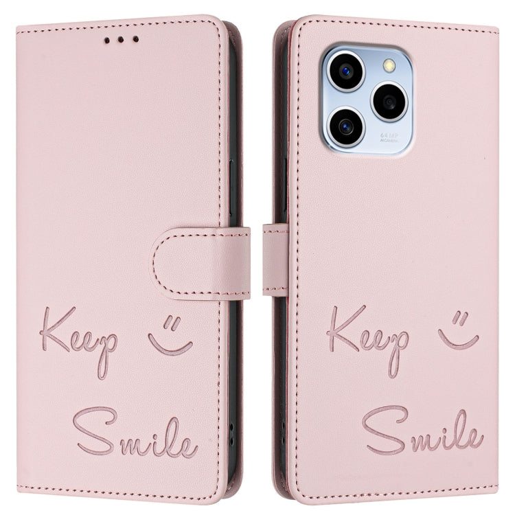 For Honor 60 SE 5G Smile Embossing RFID Leather Phone Case