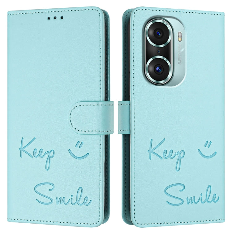 For Honor 60 Pro 5G Smile Embossing RFID Leather Phone Case