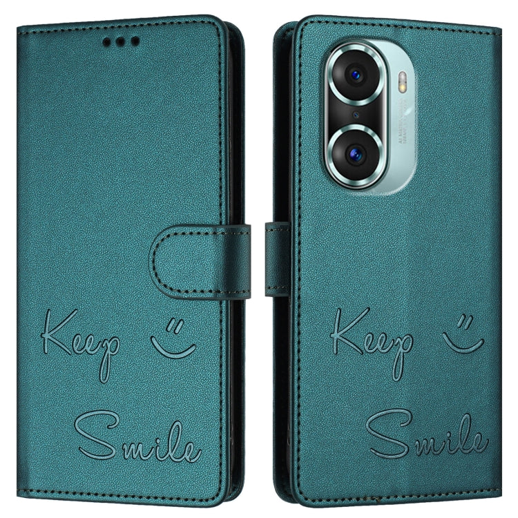 For Honor 60 Pro 5G Smile Embossing RFID Leather Phone Case
