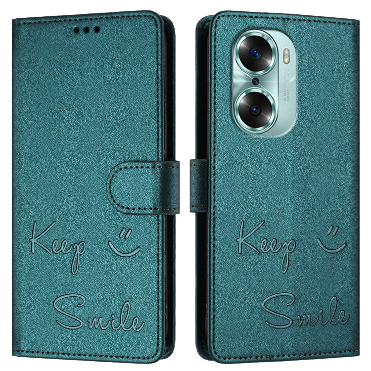 For Honor 60 5G Smile Embossing RFID Leather Phone Case