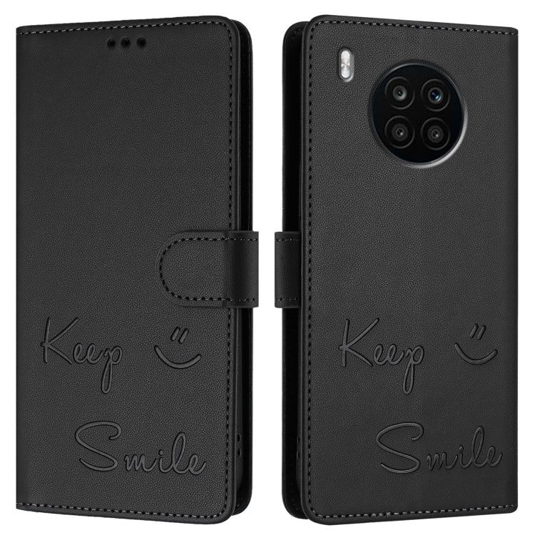 For Honor 50 Lite Smile Embossing RFID Leather Phone Case