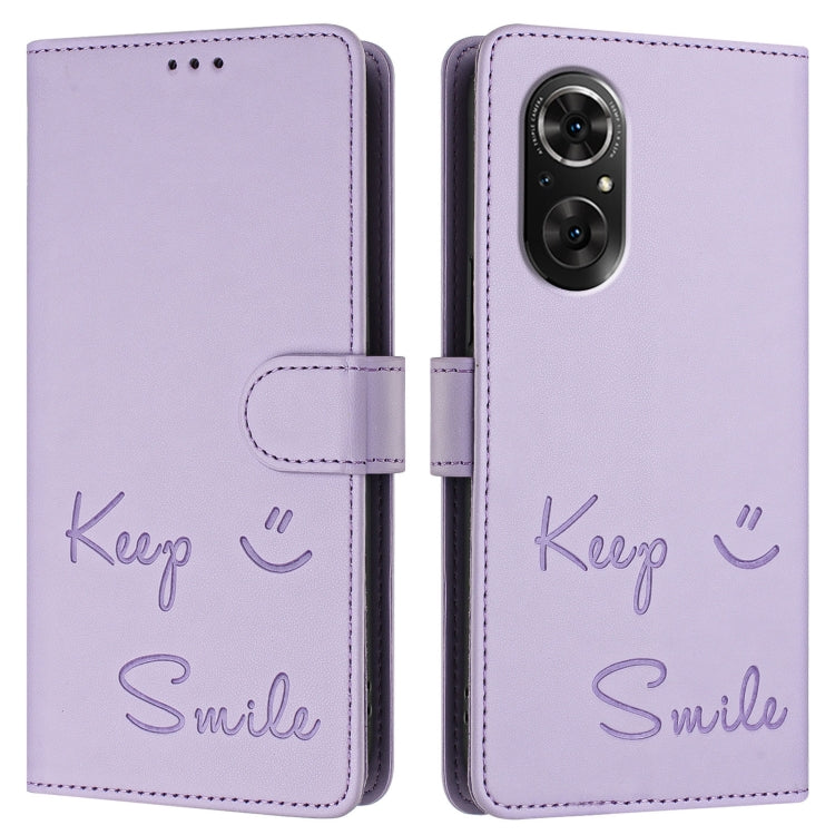 For Honor 50 SE Smile Embossing RFID Leather Phone Case