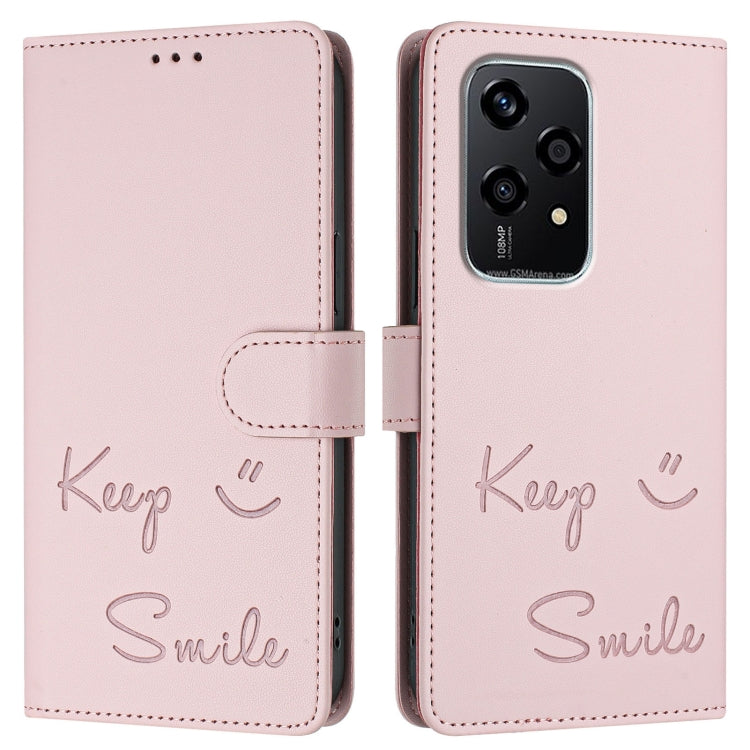 For Honor 200 Lite Global Smile Embossing RFID Leather Phone Case