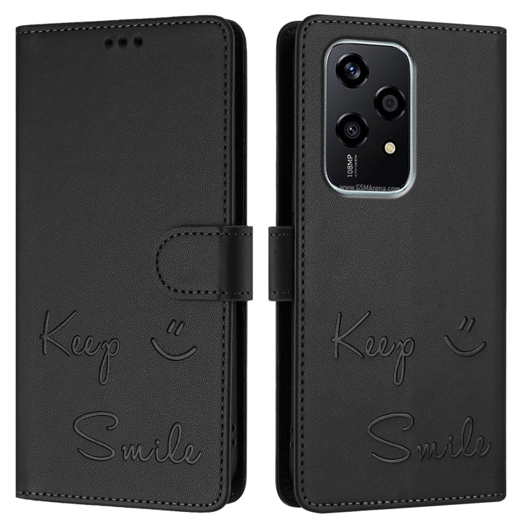 For Honor 200 Lite Global Smile Embossing RFID Leather Phone Case