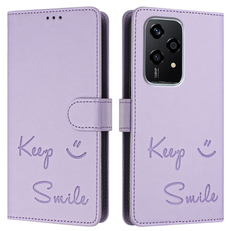 For Honor 200 Lite Global Smile Embossing RFID Leather Phone Case