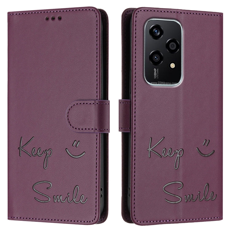 For Honor 200 Lite Global Smile Embossing RFID Leather Phone Case