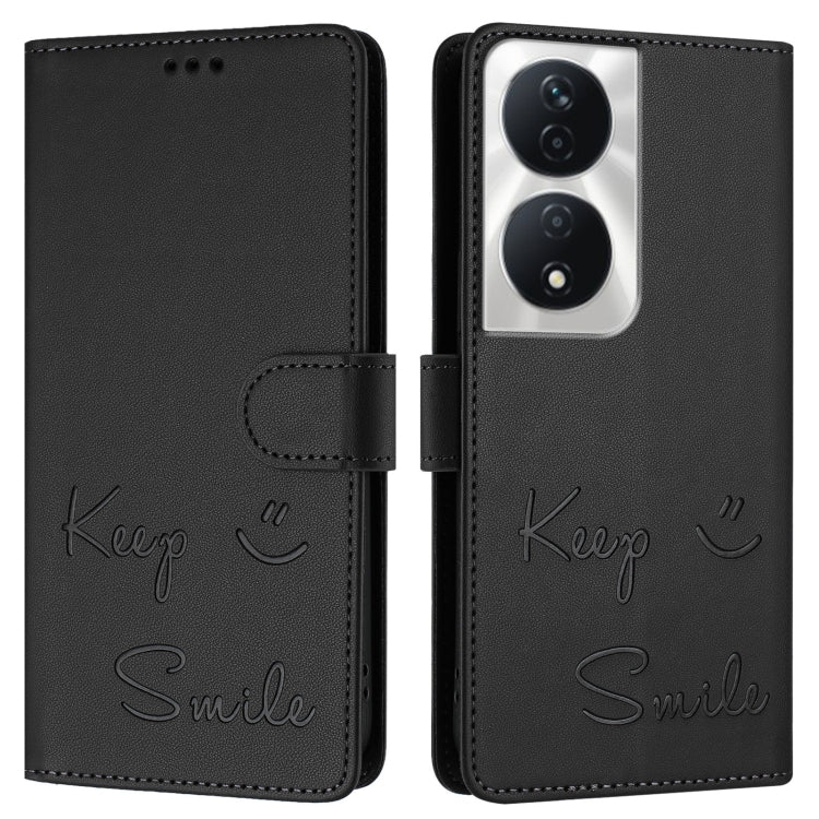 For Honor Play 50 Plus 5G Smile Embossing RFID Leather Phone Case