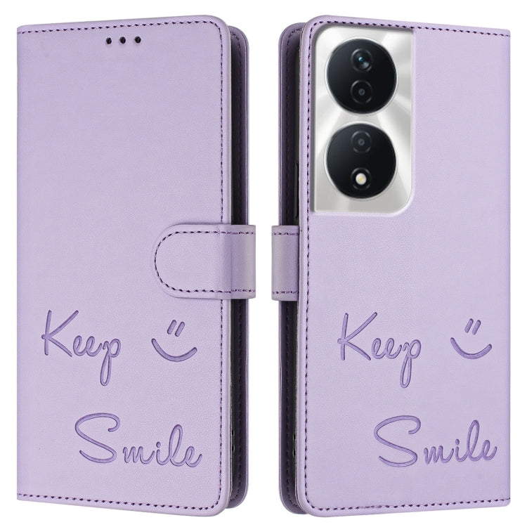 For Honor Play 50 Plus 5G Smile Embossing RFID Leather Phone Case