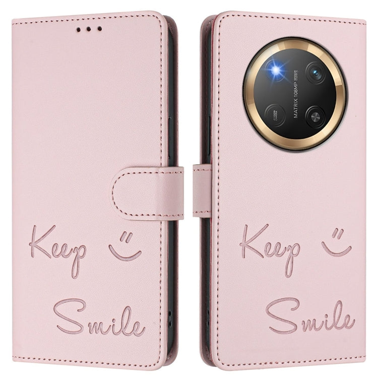 For Honor X9c 5G Global Smile Embossing RFID Leather Phone Case