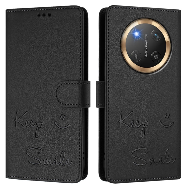 For Honor X9c 5G Global Smile Embossing RFID Leather Phone Case